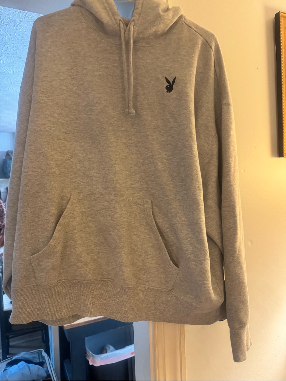 PacSun Light Gray Hoodie with Black Logo